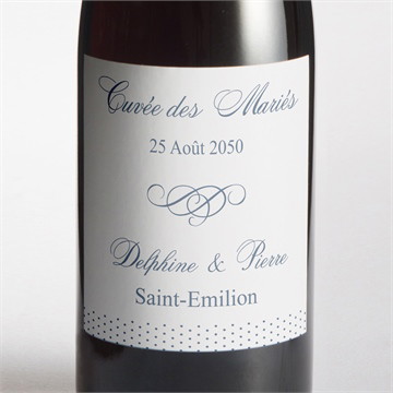 Etiquette de bouteille mariage origami original