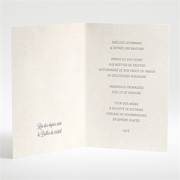 Menu mariage multi facettes - Intérieur du menu