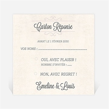 Carton réponse mariage multi facettes