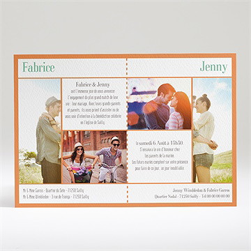 Faire-part mariage note partie de tennis - Dos du faire-part