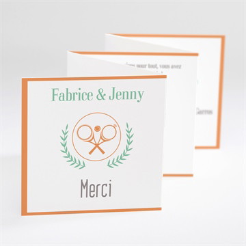 Remerciement mariage note partie de tennis