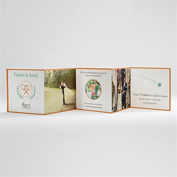 Remerciement mariage note partie de tennis - Carte ouverte