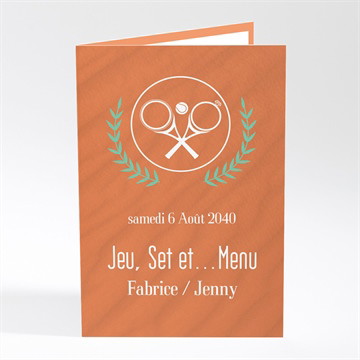 Menu mariage note partie de tennis