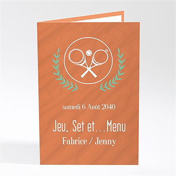 Menu mariage note partie de tennis