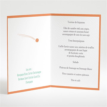 Menu mariage note partie de tennis - Menu ouvert