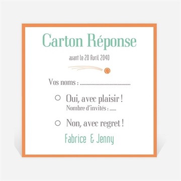Carton réponse mariage note partie de tennis