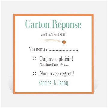 Carton réponse mariage note partie de tennis
