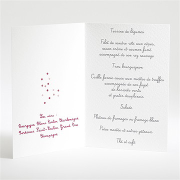 Menu mariage un air de vacances - Menu ouvert