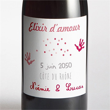 Etiquette de bouteille mariage un air de vacances