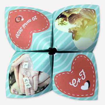 Faire-part mariage coeurs roses photo