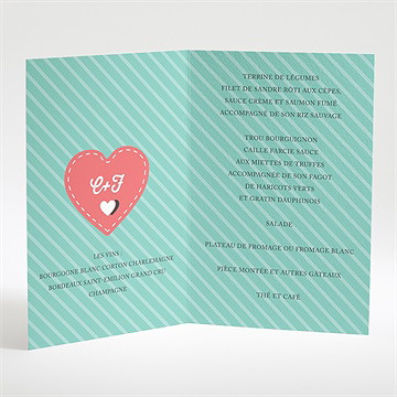 Menu mariage coeurs roses photo - Menu ouvert