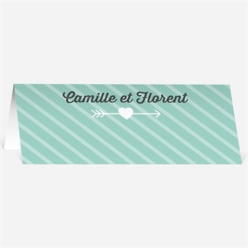 Marque-place mariage coeurs roses photo