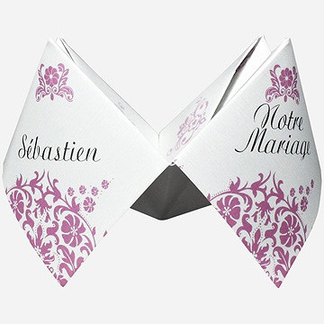 Faire-part mariage motifs baroques - Vue de côté 2