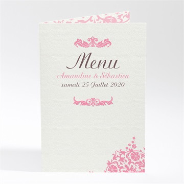 Menu mariage motifs baroques