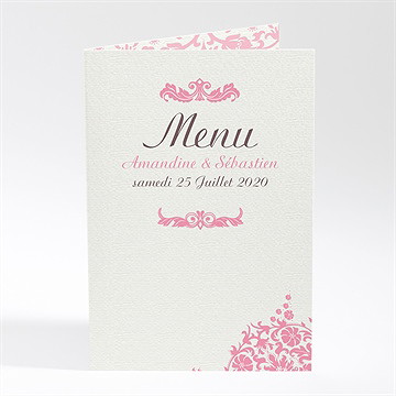 Menu mariage motifs baroques
