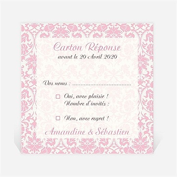 Carton réponse mariage motifs baroques