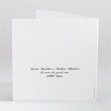 Faire-part mariage papillons en coeur - Dos du faire-part