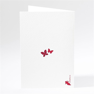 Menu mariage papillons en coeur - Dos du menu