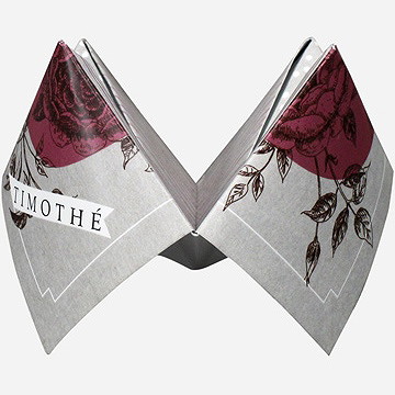 Faire-part mariage gravure originale tendance - Vue de côté 2