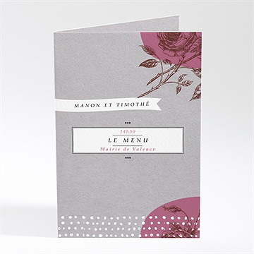 Menu mariage gravure originale tendance