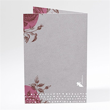 Menu mariage gravure originale tendance - Dos du menu