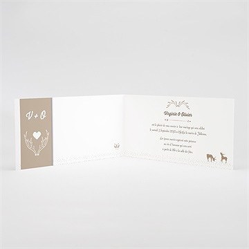 Faire-part mariage le cerf - Intérieur du faire-part