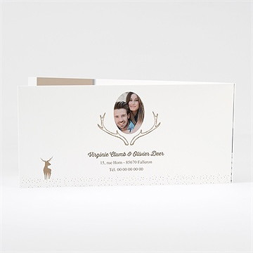 Faire-part mariage le cerf - Dos du faire-part