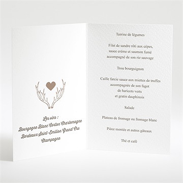 Menu mariage le cerf - Menu ouvert