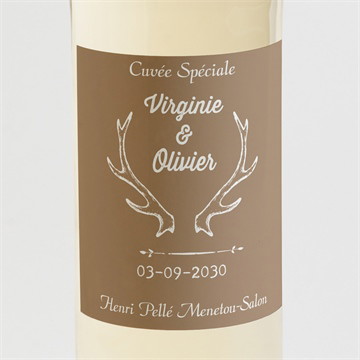 Etiquette de bouteille mariage le cerf