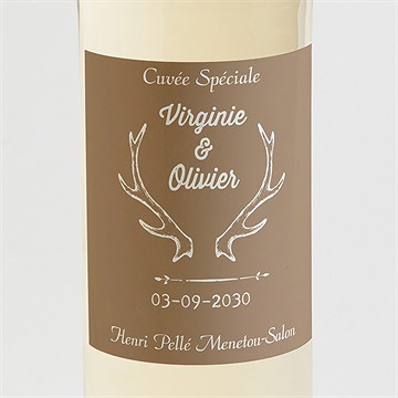 Etiquette de bouteille mariage le cerf