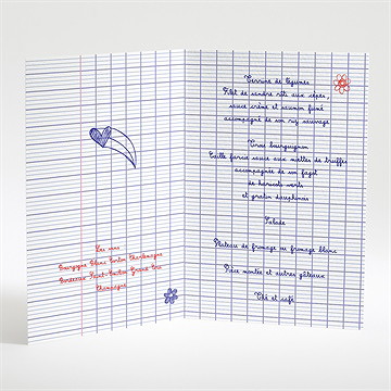 Menu mariage les écoliers - Menu ouvert