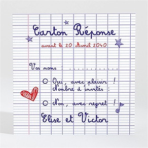 Carton réponse mariage les écoliers