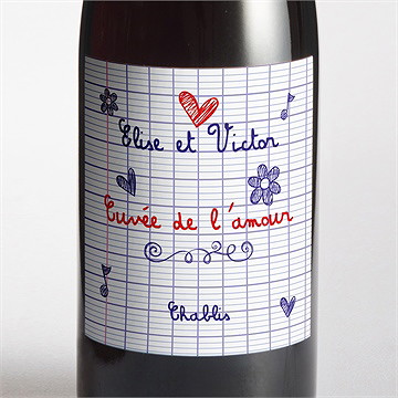 Etiquette de bouteille mariage les écoliers