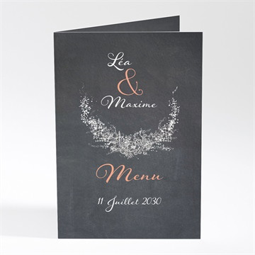 Menu mariage ardoise ronde