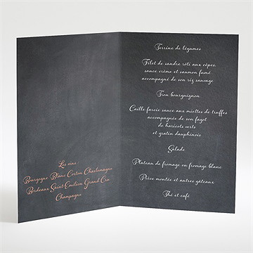 Menu mariage ardoise ronde - Menu ouvert