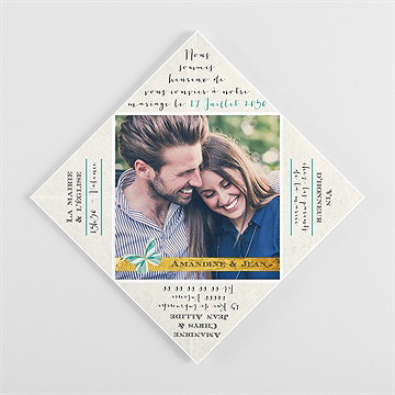 Faire-part mariage papillon original - Intérieur de la cocotte pliée