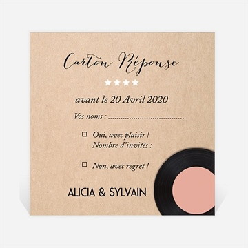 Carton réponse mariage notre mélodie
