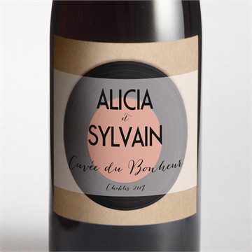 Etiquette de bouteille mariage notre mélodie