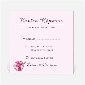Carton réponse mariage belle romance