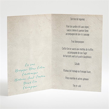 Menu mariage mongolfiere vintage - Menu ouvert