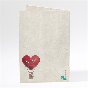 Menu mariage mongolfiere vintage - Dos du menu