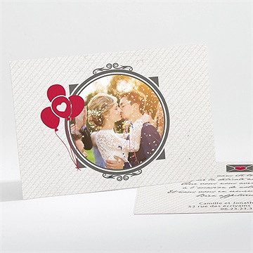 Remerciement mariage photo couleurs vintage