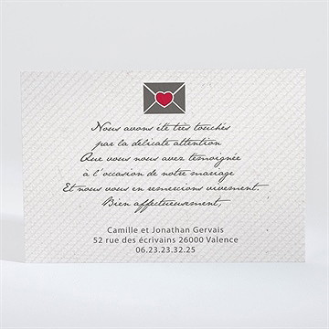 Remerciement mariage photo couleurs vintage - Dos du faire-part