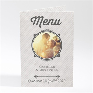 Menu mariage photo couleurs vintage