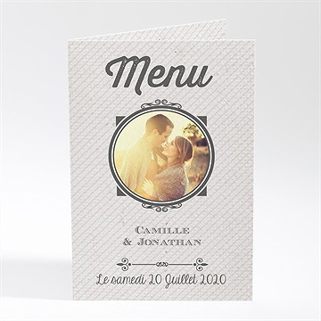 Menu mariage photo couleurs vintage