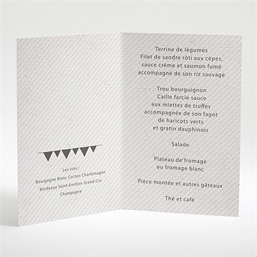 Menu mariage photo couleurs vintage - Menu ouvert
