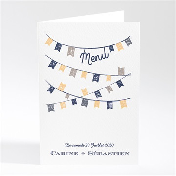 Menu mariage avec fanions