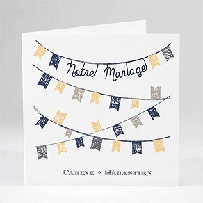 Faire-part mariage avec fanions