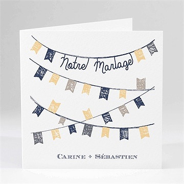 Faire-part mariage avec fanions