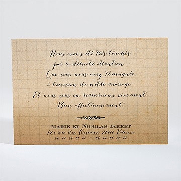 Remerciement mariage a la craie a jamais - Dos du faire-part